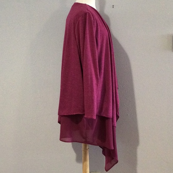 Gozzip Purple Long Sleeve Layered Oversized Cardigan Jacket Size L NWT - Picture 4 of 16